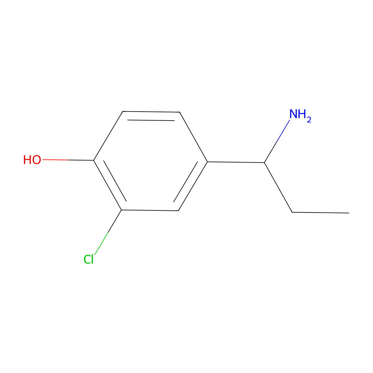 4-(1-Aminopropyl)-2-chlorophenol molecular structure, CAS 1273657-82-1