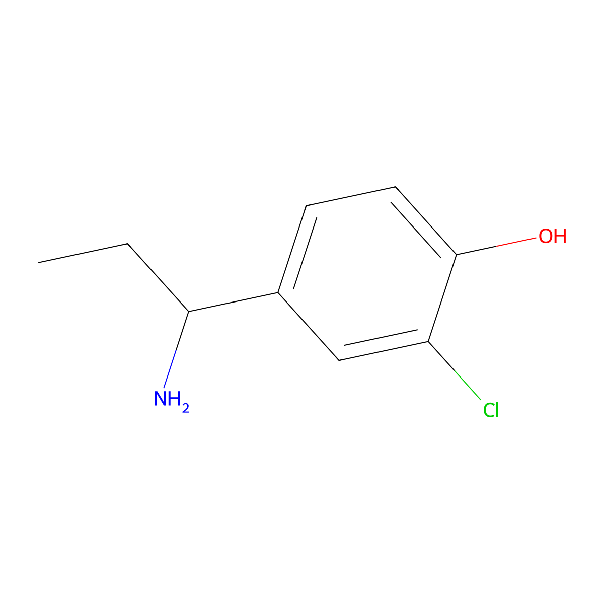 4-(1-Aminopropyl)-2-chlorophenol molecular structure, CAS 1273657-82-1