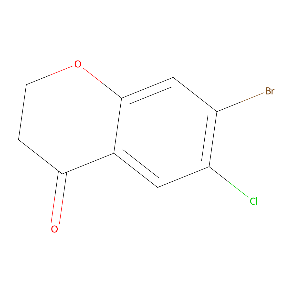 7-bromo-6-chloro-3,4-dihydro-2H-1-benzopyran-4-one molecular structure, CAS 1273660-40-4