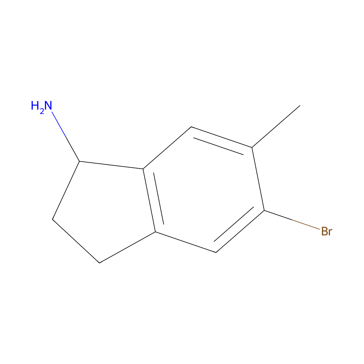 5-Bromo-6-methyl-2,3-dihydro-1H-inden-1-amine molecular structure, CAS 1273661-09-8