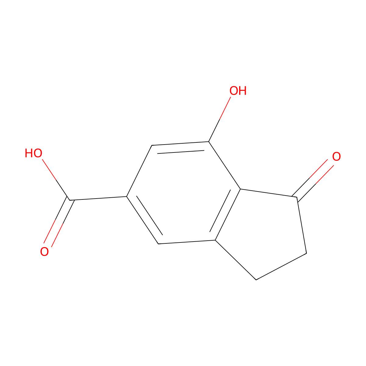 7-hydroxy-1-oxo-2,3-dihydro-1H-indene-5-carboxylic acid molecular structure, CAS 1273661-16-7