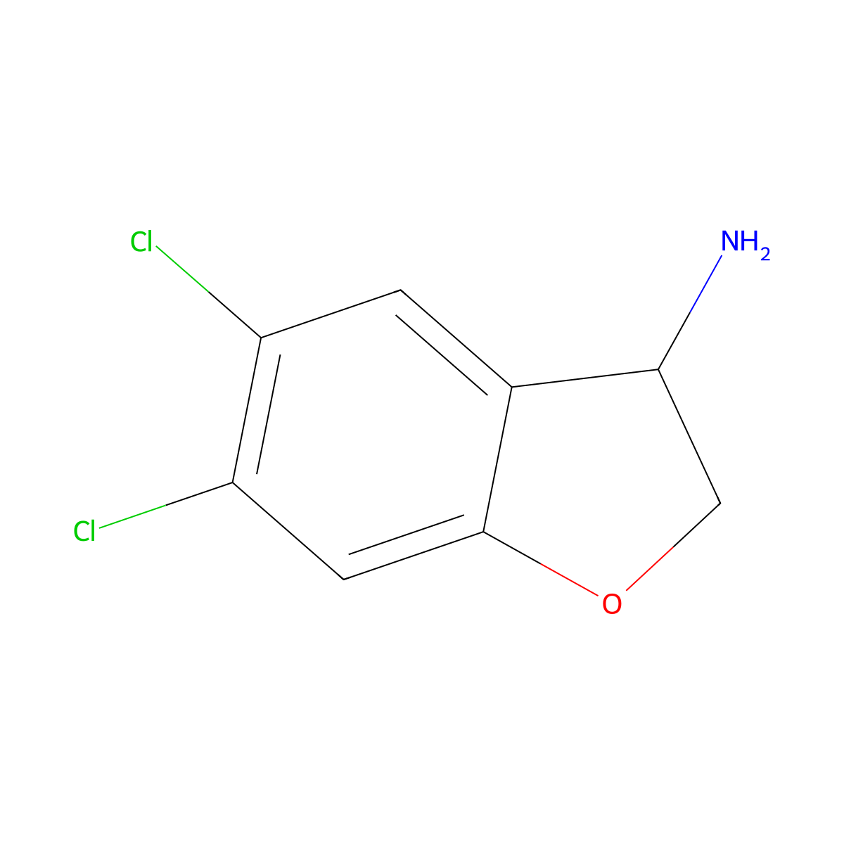 5,6-Dichloro-2,3-dihydrobenzofuran-3-amine molecular structure, CAS 1273661-28-1