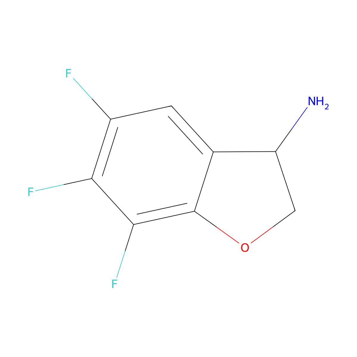 5,6,7-Trifluoro-2,3-dihydro-1-benzofuran-3-amine molecular structure, CAS 1273661-32-7
