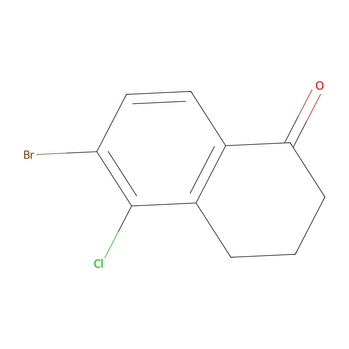 6-Bromo-5-chloro-3,4-dihydronaphthalen-1(2H)-one molecular structure, CAS 1273663-89-0