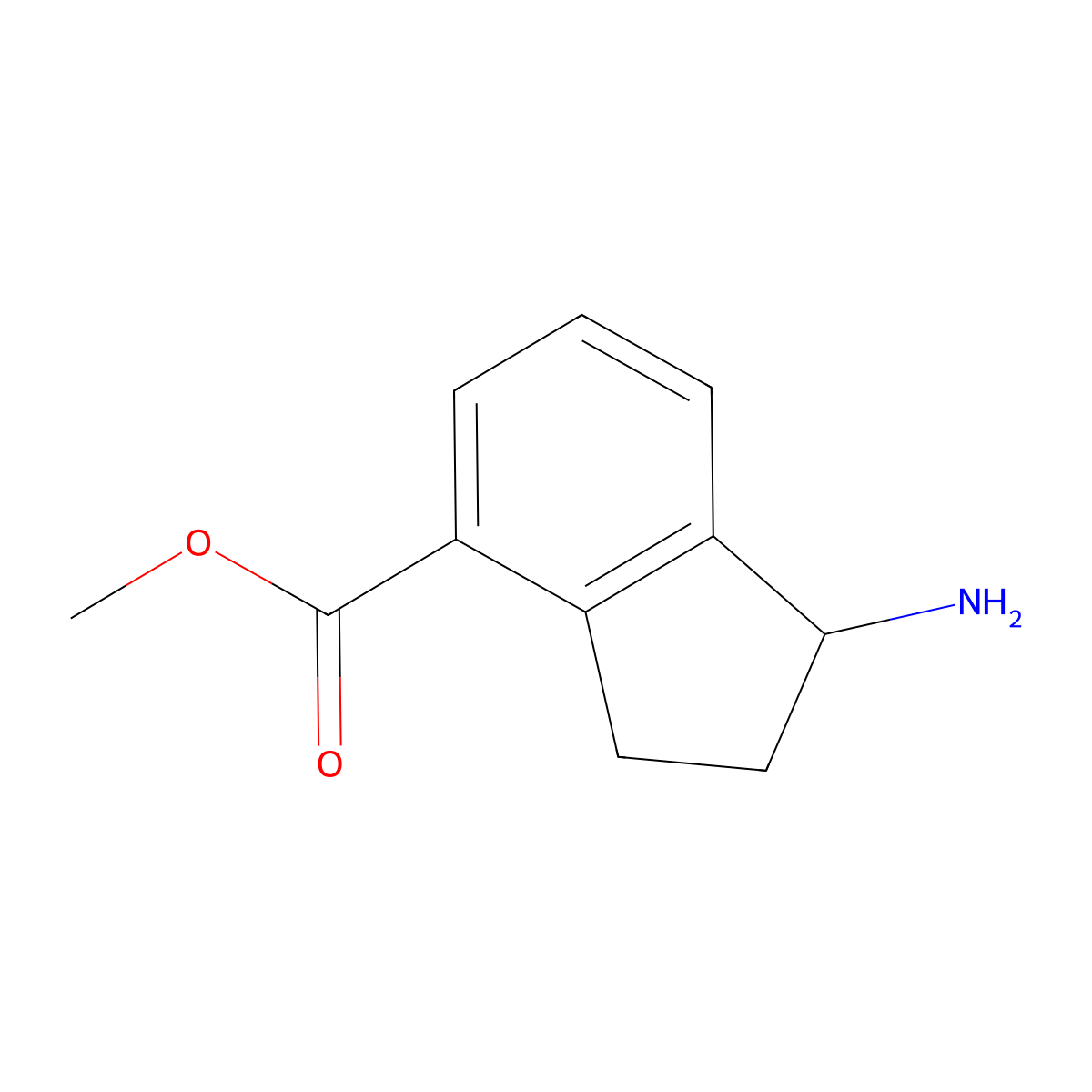methyl 1-amino-2,3-dihydro-1H-indene-4-carboxylate molecular structure, CAS 1273664-66-6