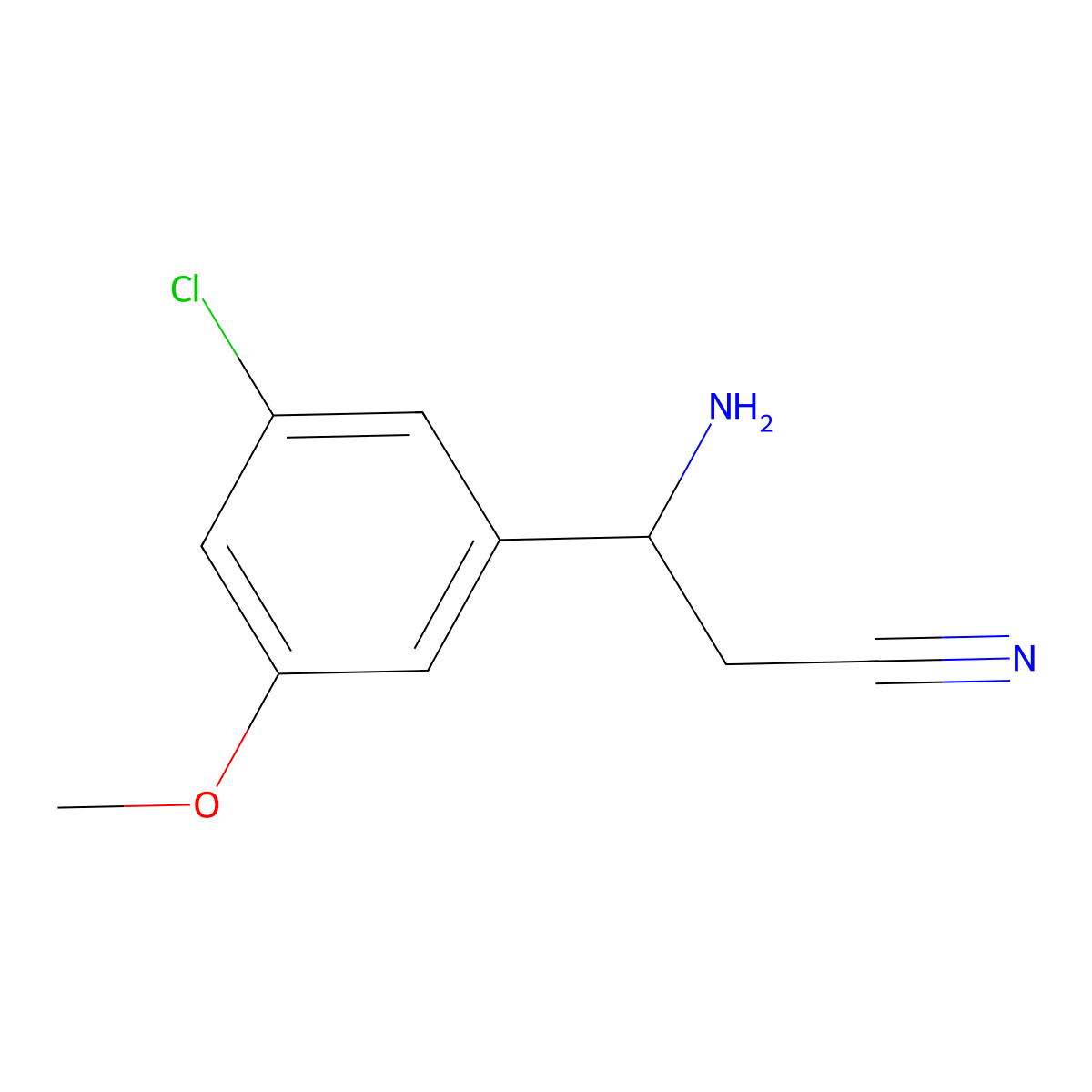 3-Amino-3-(3-chloro-5-methoxyphenyl)propanenitrile molecular structure, CAS 1273667-64-3