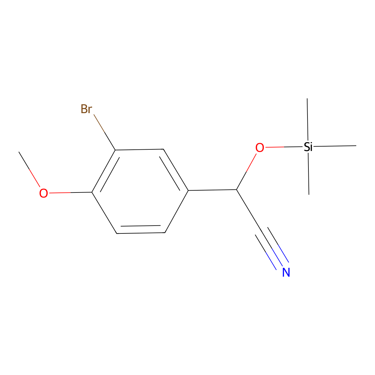 2-(3-Bromo-4-methoxyphenyl)-2-[(trimethylsilyl)oxy]acetonitrile molecular structure, CAS 1273671-42-3