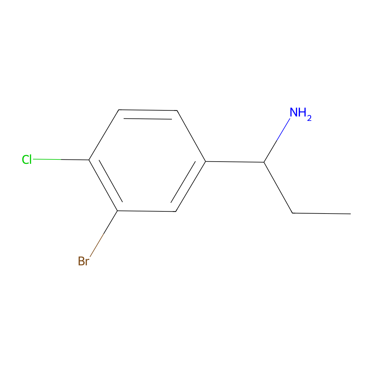1-(3-Bromo-4-chlorophenyl)propan-1-amine molecular structure, CAS 1273674-27-3