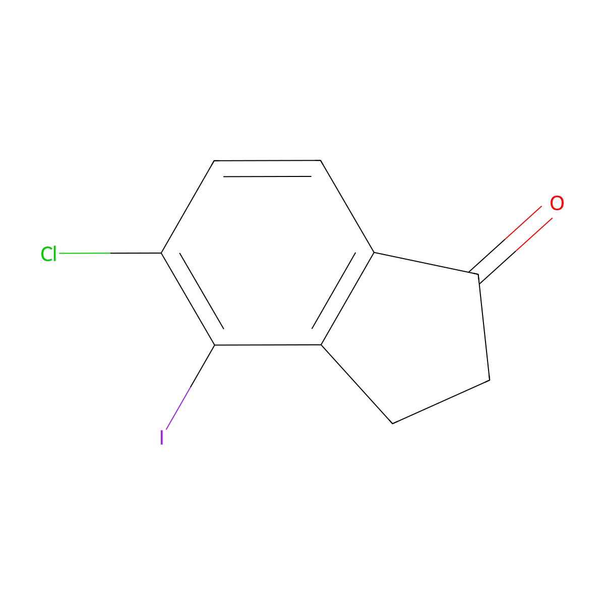 5-chloro-4-iodo-2,3-dihydro-1H-inden-1-one molecular structure, CAS 1273675-79-8