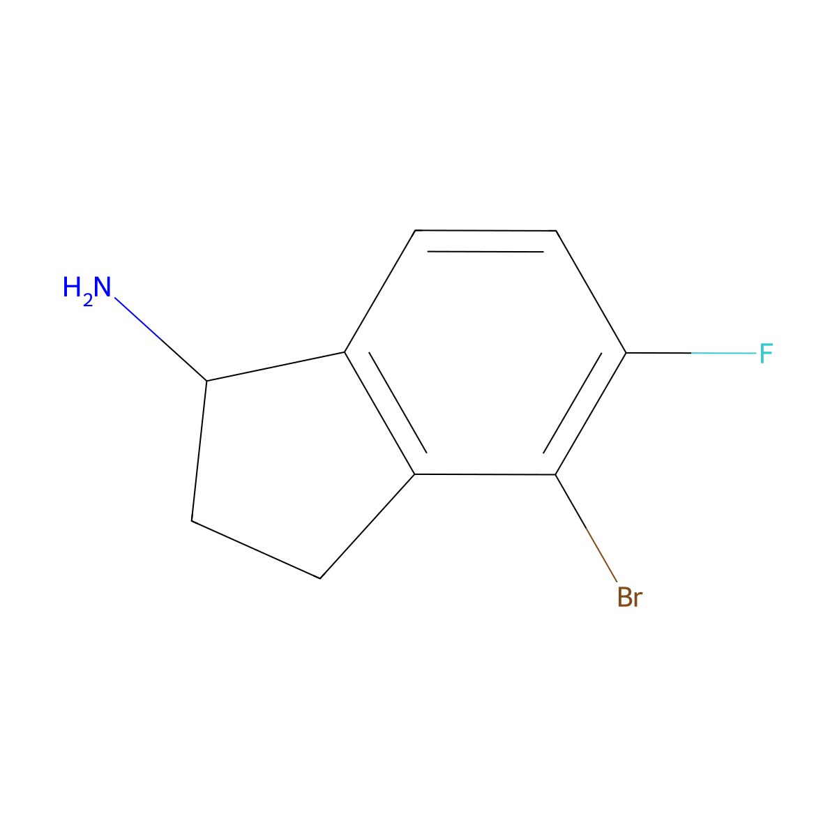 4-bromo-5-fluoro-2,3-dihydro-1H-inden-1-amine molecular structure, CAS 1273676-81-5