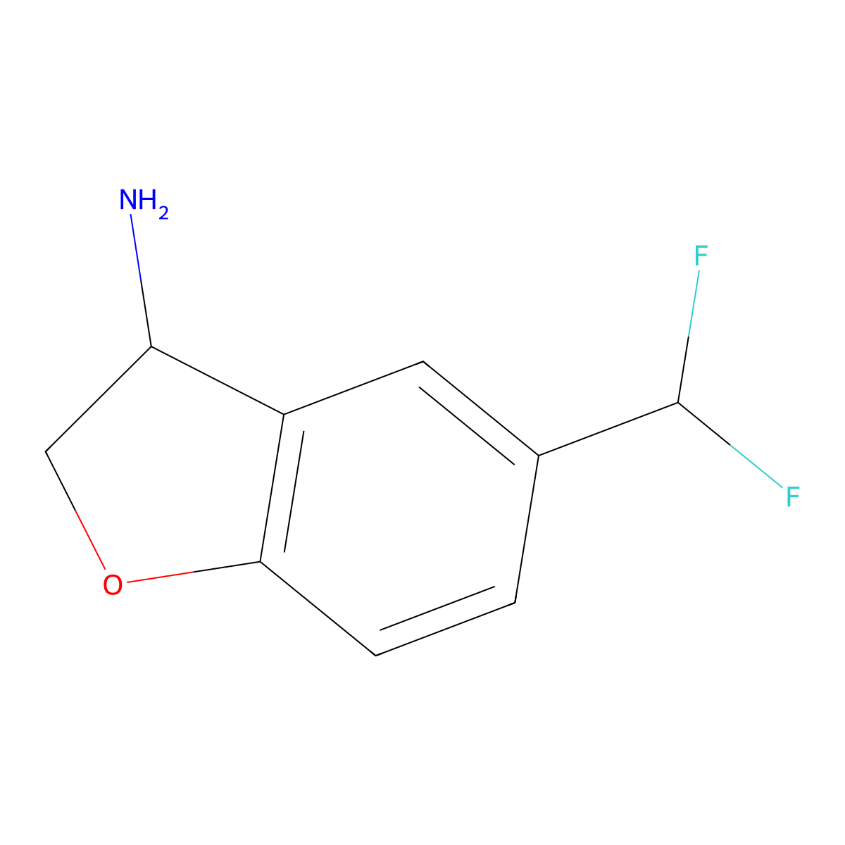 5-(Difluoromethyl)-2,3-dihydro-1-benzofuran-3-amine molecular structure, CAS 1273676-89-3