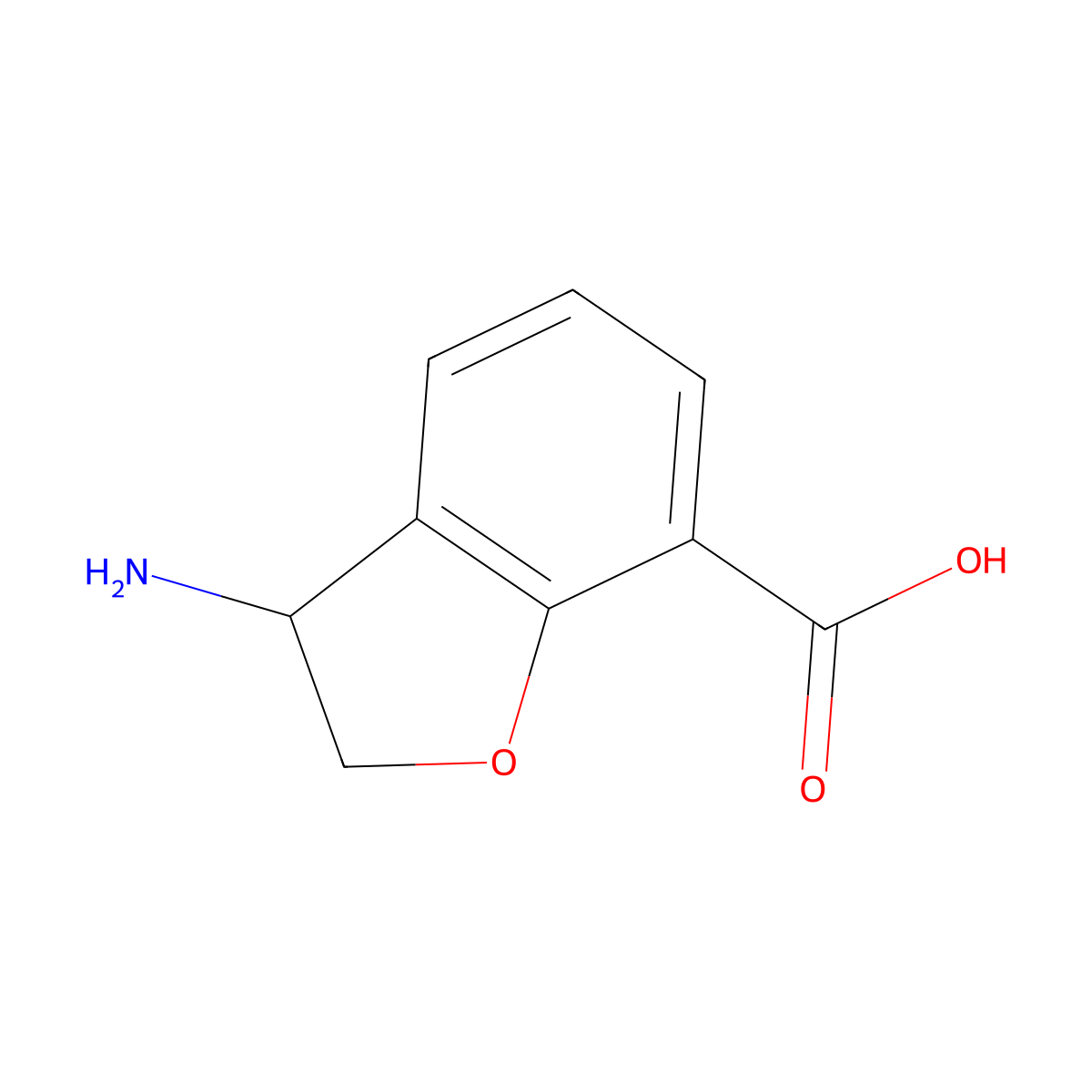 3-Amino-2,3-dihydro-1-benzofuran-7-carboxylic acid molecular structure, CAS 1273677-49-8