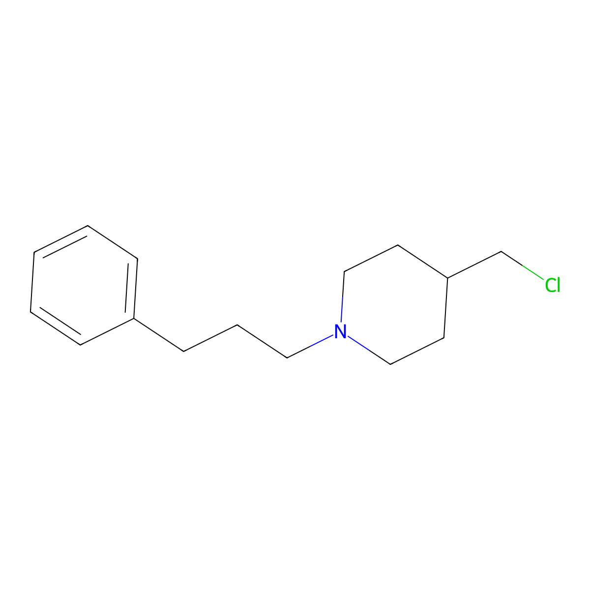 4-(Chloromethyl)-1-(3-phenylpropyl)piperidine molecular structure, CAS 1273681-73-4