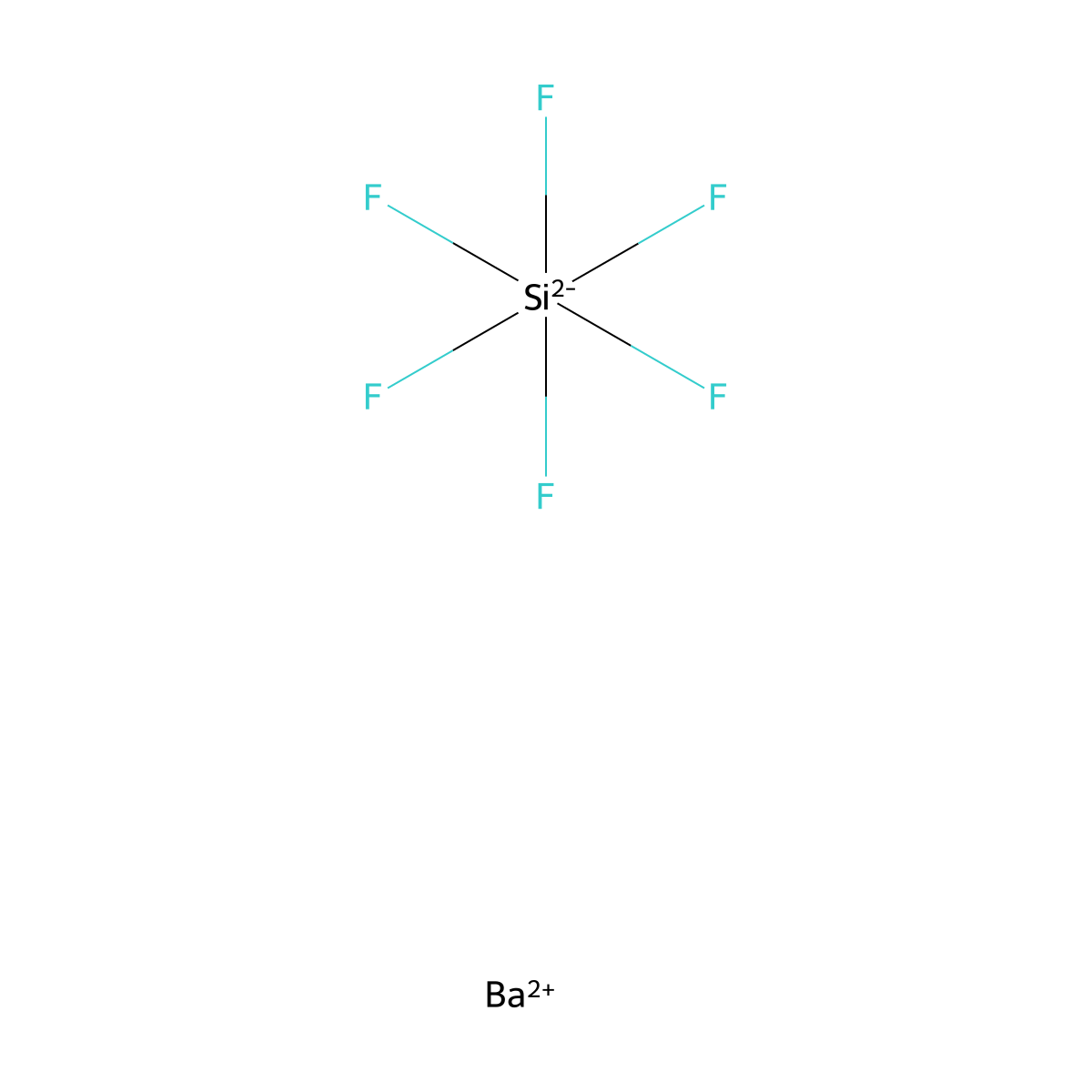 Barium hexafluorosilicate molecular structure, CAS 12737-08-5