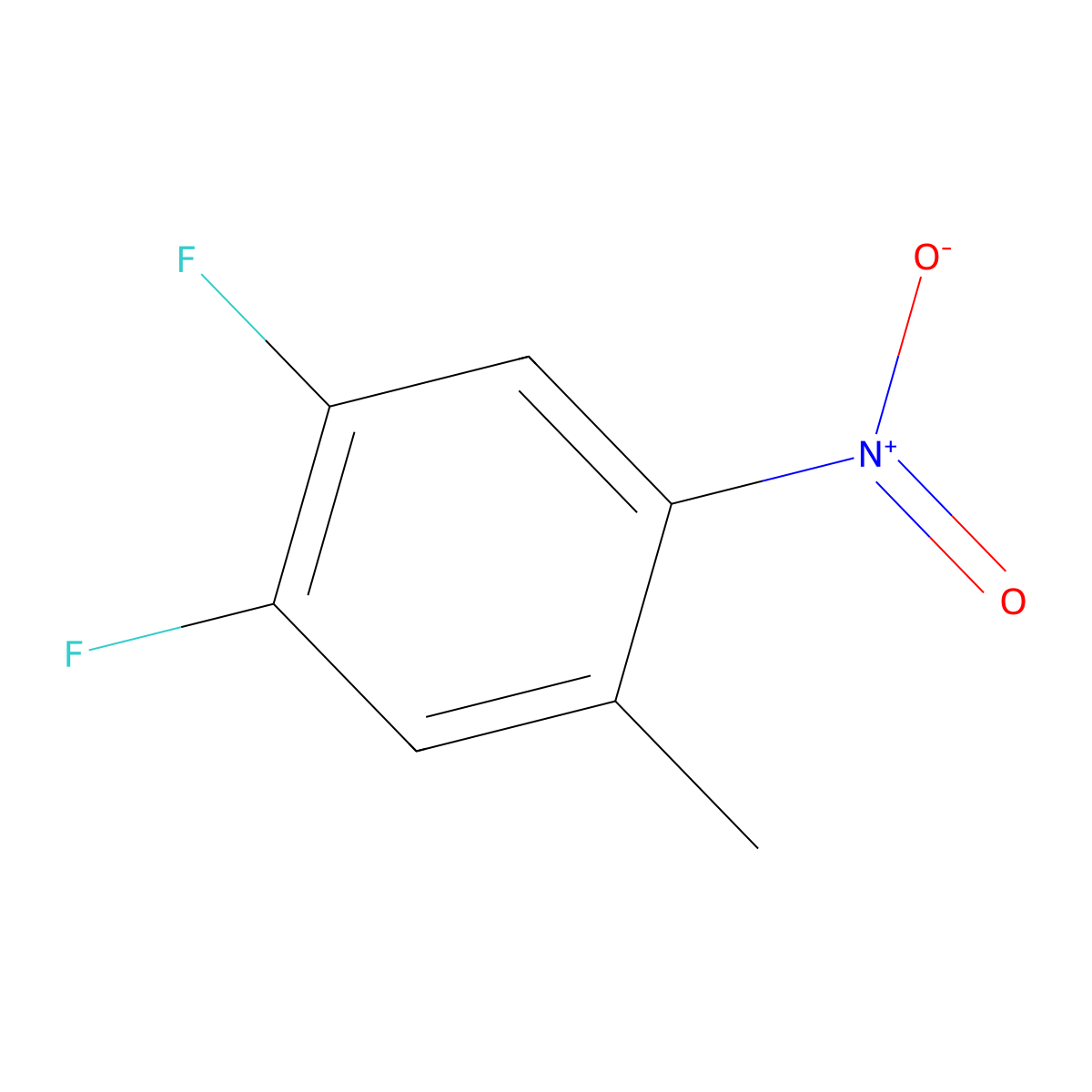 1,2-Difluoro-4-methyl-5-nitrobenzene molecular structure, CAS 127371-50-0