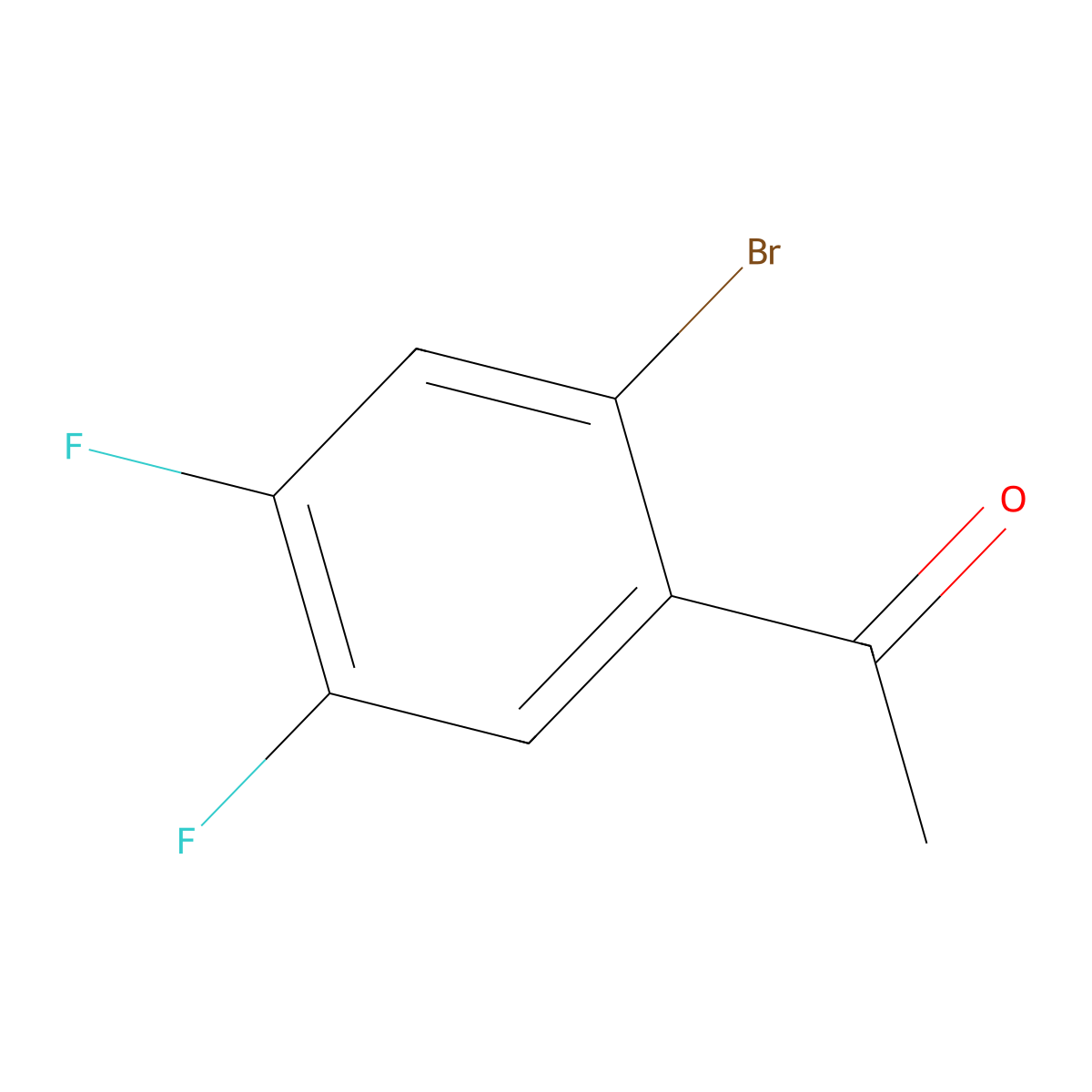 1-(2-Bromo-4,5-difluorophenyl)ethan-1-one molecular structure, CAS 127371-55-5