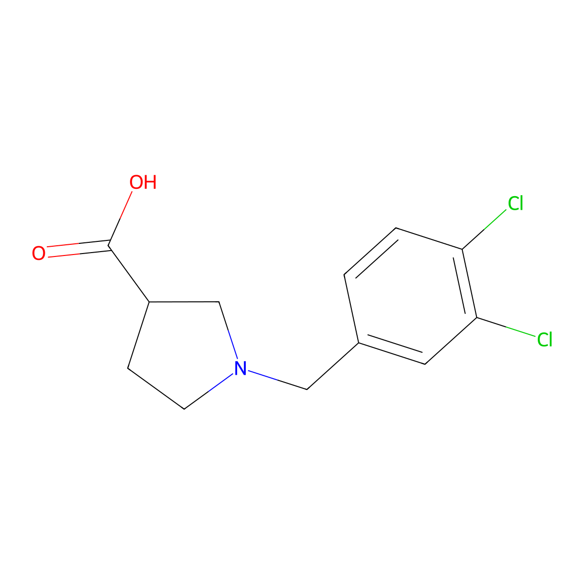 1-[(3,4-Dichlorophenyl)methyl]pyrrolidine-3-carboxylic acid molecular structure, CAS 1273711-23-1