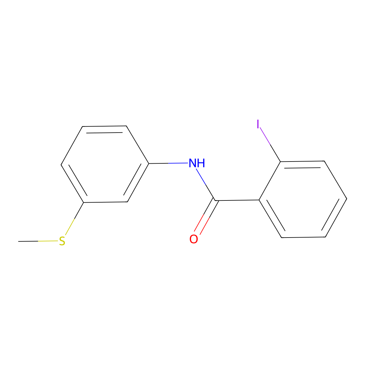 2-iodo-N-(3-methylsulfanylphenyl)benzamide molecular structure, CAS 127372-89-8