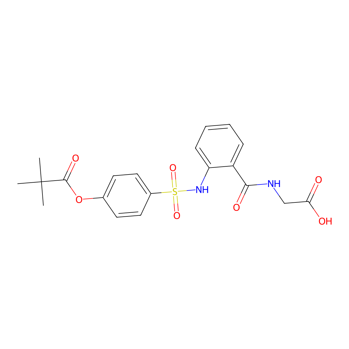 Sivelestat molecular structure, CAS 127373-66-4