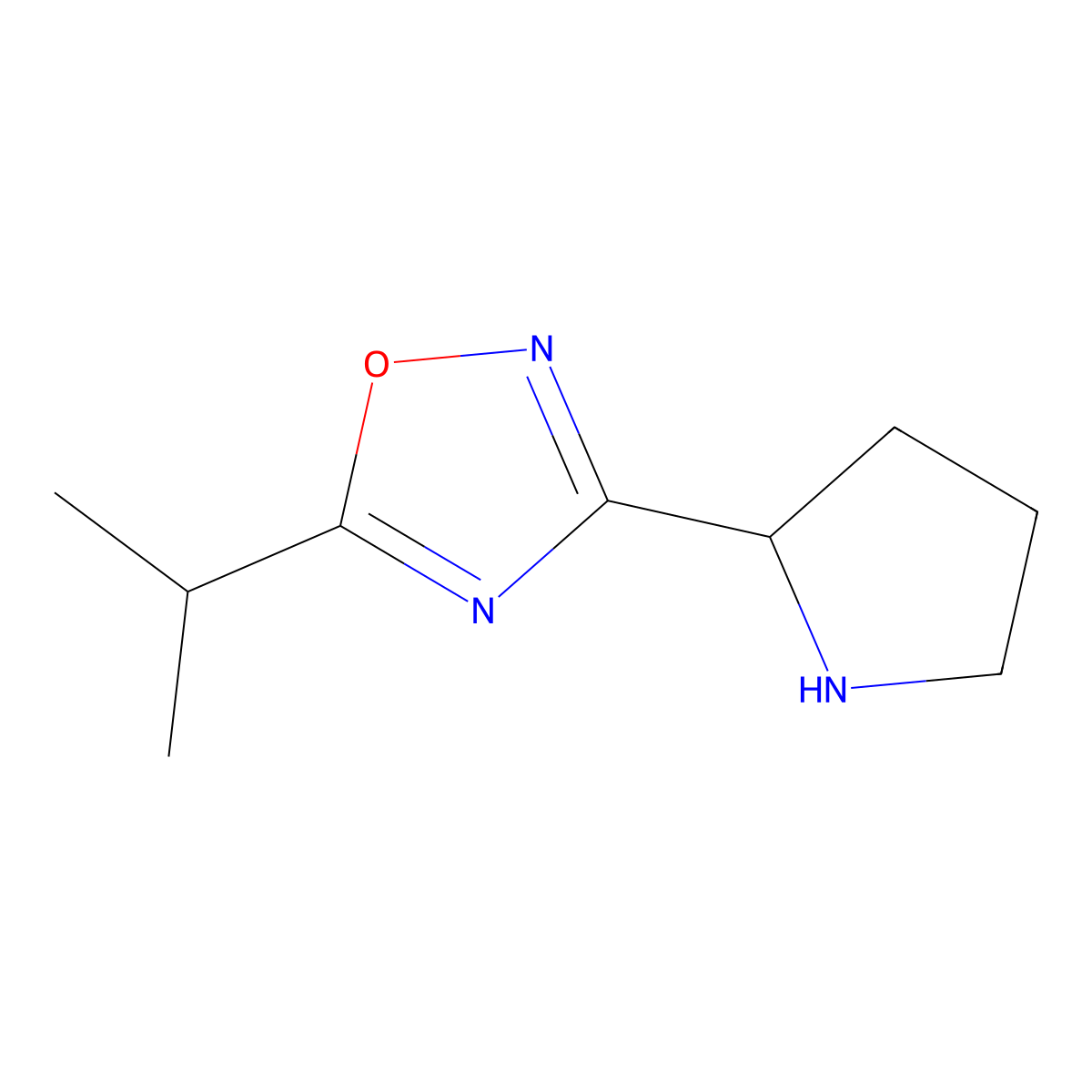 5-(Propan-2-yl)-3-(pyrrolidin-2-yl)-1,2,4-oxadiazole molecular structure, CAS 1273745-85-9