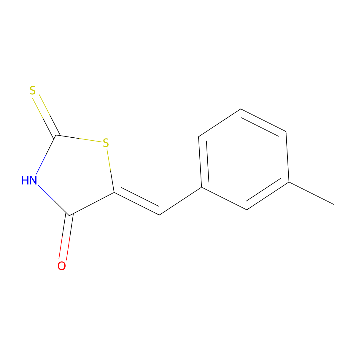 (5E)-2-mercapto-5-(3-methylbenzylidene)-1,3-thiazol-4(5H)-one molecular structure, CAS 127378-26-1