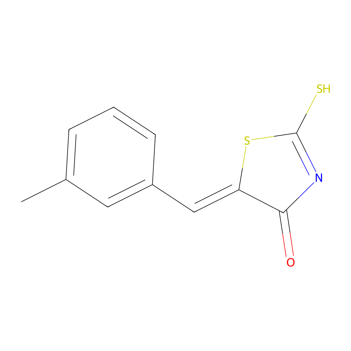 (5E)-2-mercapto-5-(3-methylbenzylidene)-1,3-thiazol-4(5H)-one molecular structure, CAS 127378-26-1