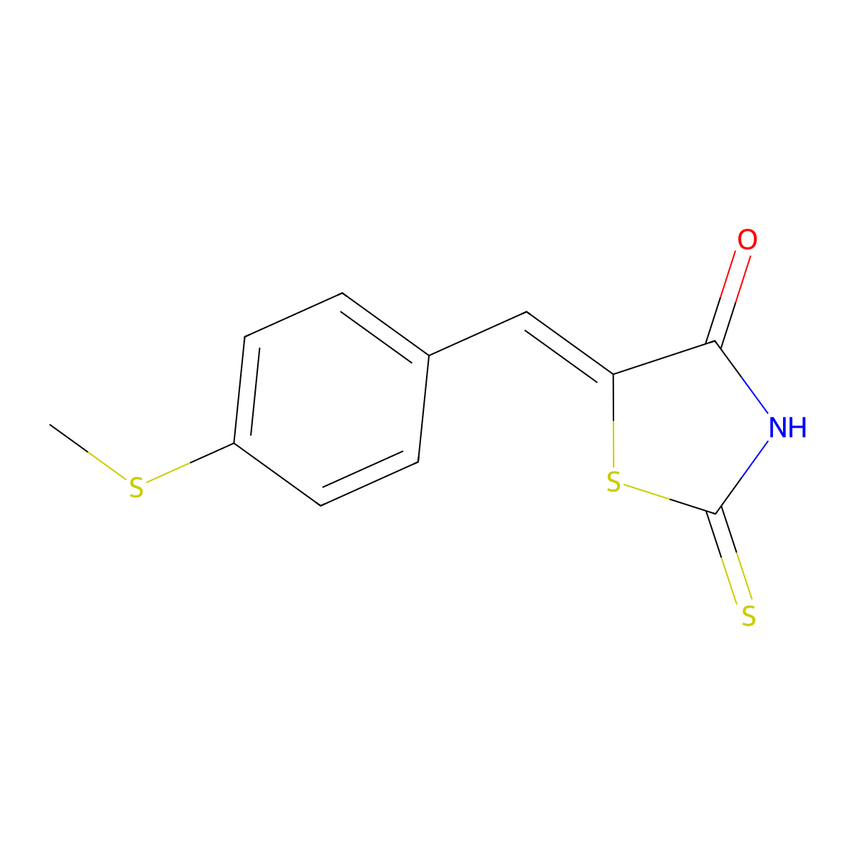 (5E)-2-mercapto-5-[4-(methylthio)benzylidene]-1,3-thiazol-4(5H)-one molecular structure, CAS 127378-28-3