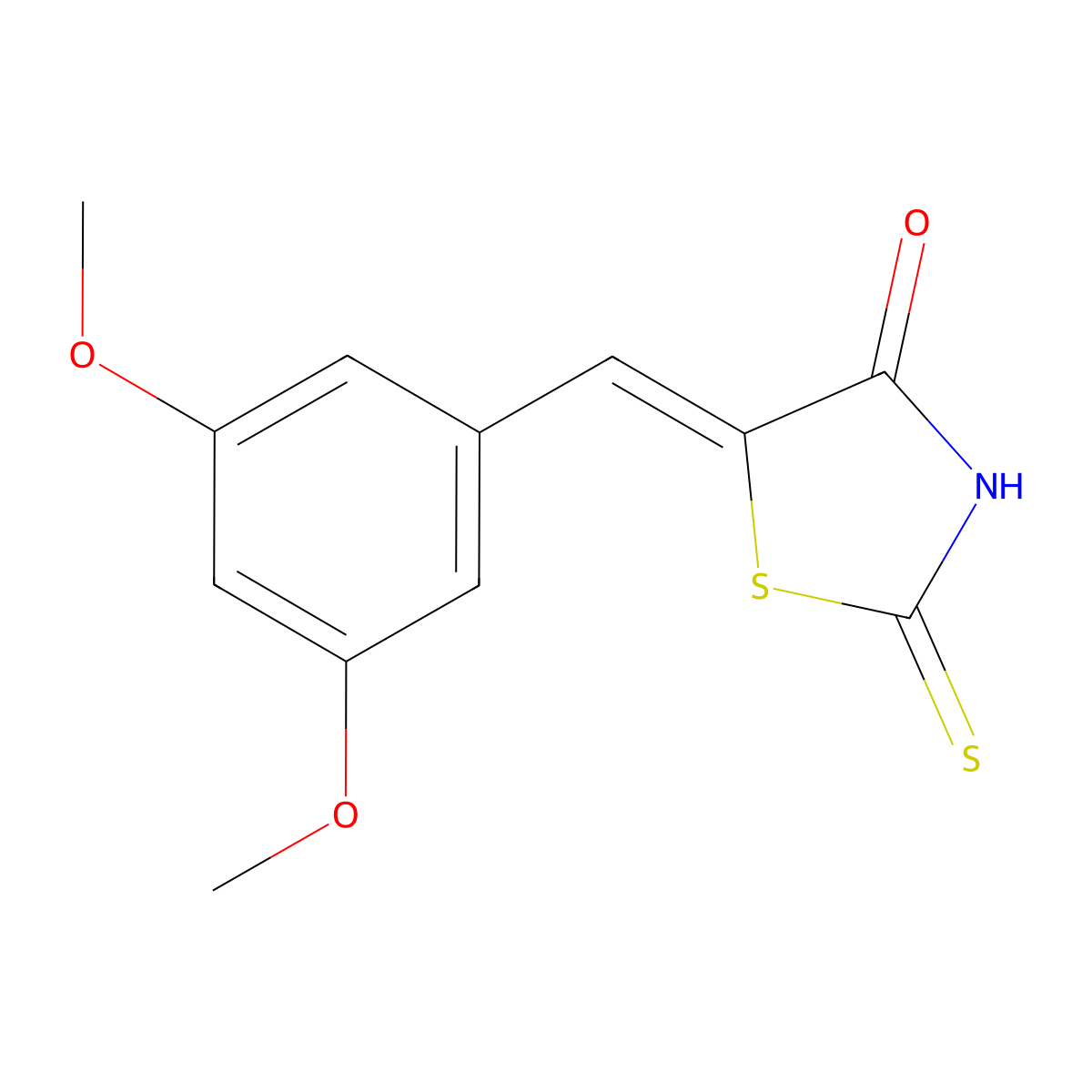 5-[(3,5-Dimethoxyphenyl)methylidene]-2-sulfanylidene-1,3-thiazolidin-4-one molecular structure, CAS 127378-29-4