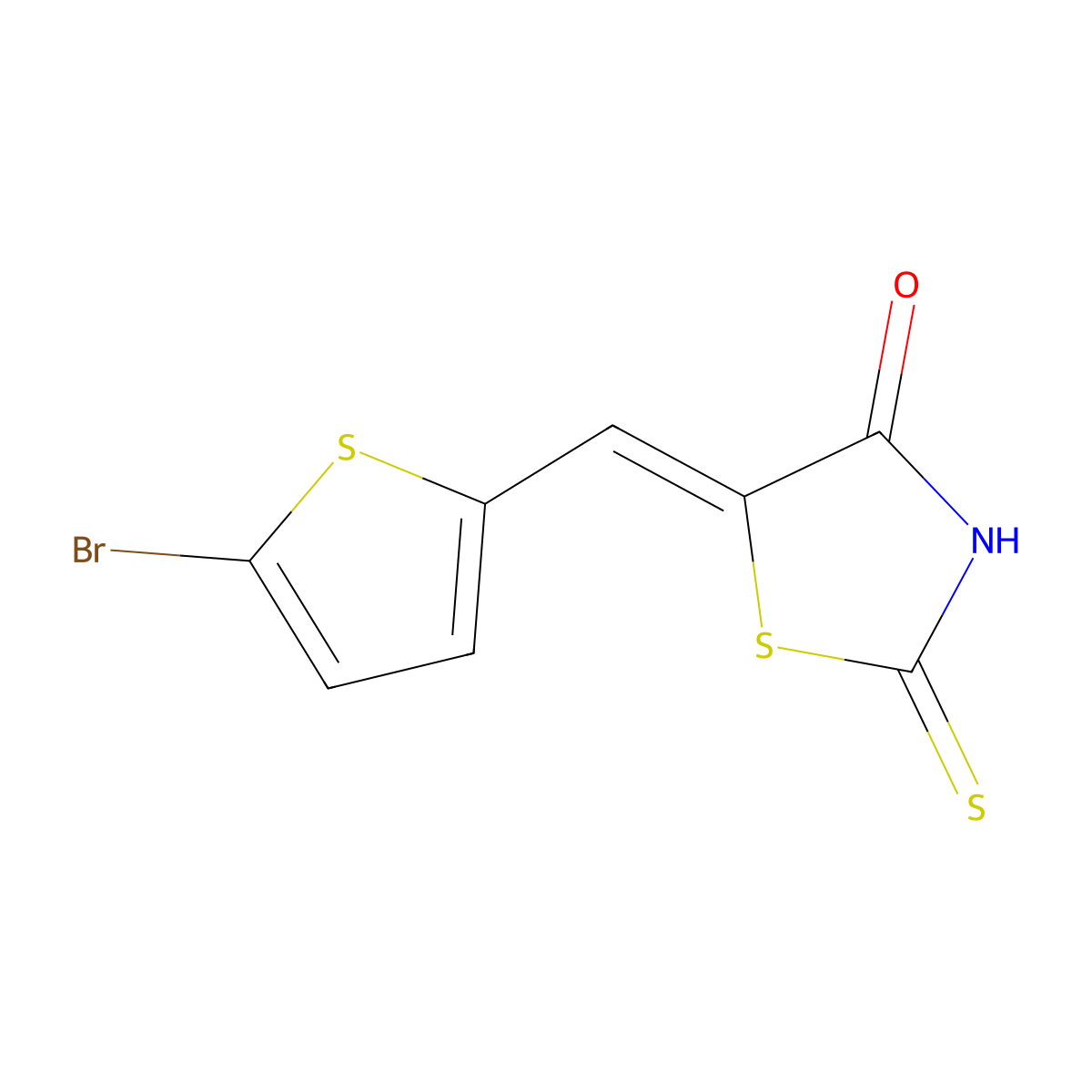 5-[(5-Bromothiophen-2-yl)methylidene]-2-sulfanylidene-1,3-thiazolidin-4-one molecular structure, CAS 127378-37-4