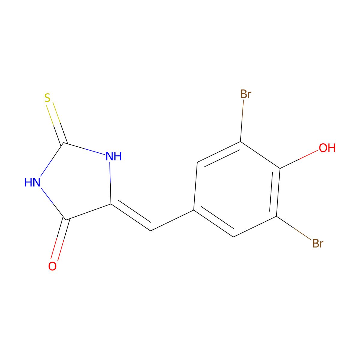 5-[(3,5-Dibromo-4-hydroxyphenyl)methylene]-2-thioxo-4-imidazolidinone molecular structure, CAS 127378-87-4