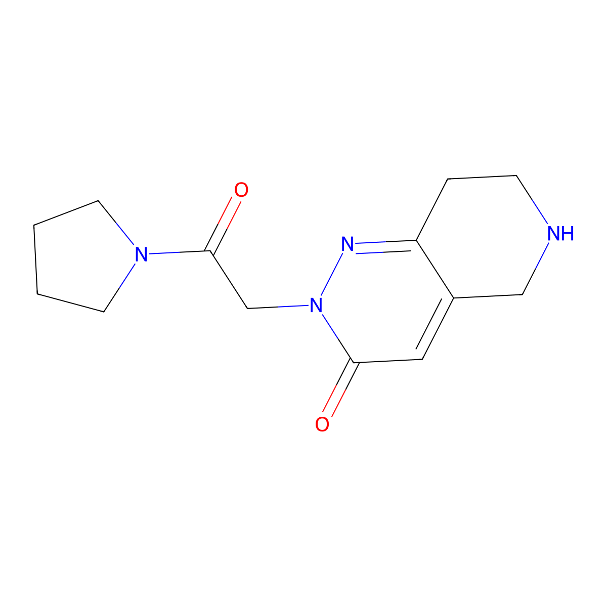 2-[2-Oxo-2-(pyrrolidin-1-yl)ethyl]-2H,3H,5H,6H,7H,8H-pyrido[4,3-c]pyridazin-3-one molecular structure, CAS 1273785-67-3