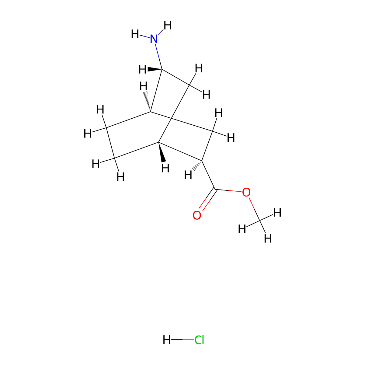 rac-methyl (1R,2R,4R,5R)-5-aminobicyclo[2.2.2]octane-2-carboxylate hydrochloride molecular structure, CAS 127379-45-7