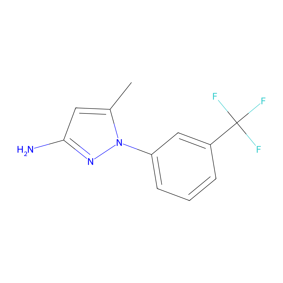 5-methyl-1-[3-(trifluoromethyl)phenyl]-1H-pyrazol-3-amine molecular structure, CAS 1273833-76-3