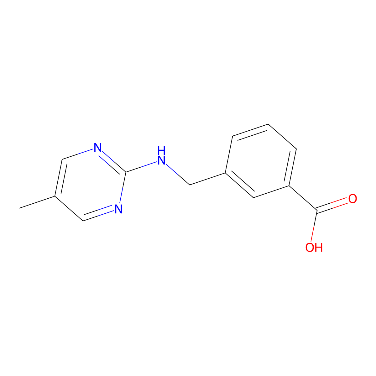3-{[(5-Methylpyrimidin-2-yl)amino]methyl}benzoic acid molecular structure, CAS 1273847-84-9