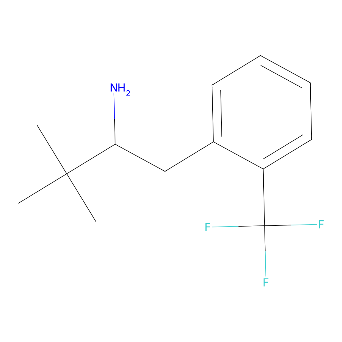 3,3-Dimethyl-1-[2-(trifluoromethyl)phenyl]butan-2-amine molecular structure, CAS 1273848-56-8