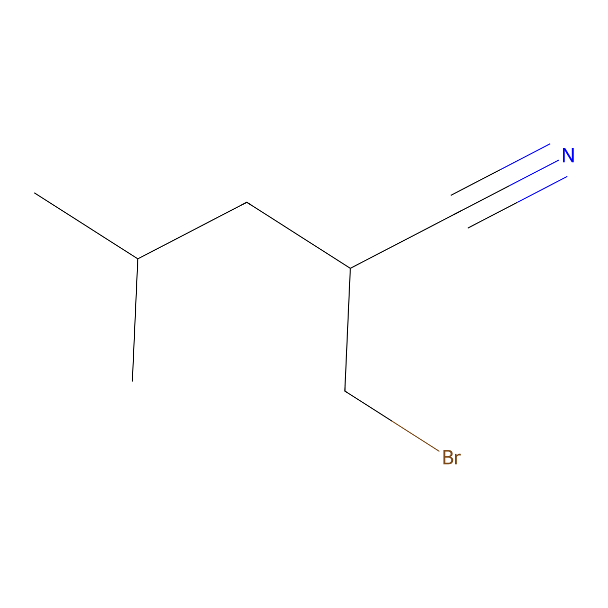 2-(Bromomethyl)-4-methylpentanenitrile molecular structure, CAS 1273849-47-0