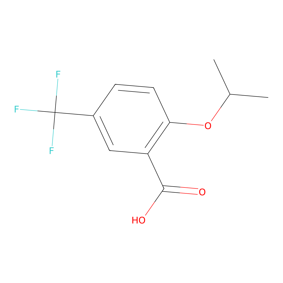 2-Isopropoxy-5-(trifluoromethyl)benzoic acid molecular structure, CAS 1273867-14-3