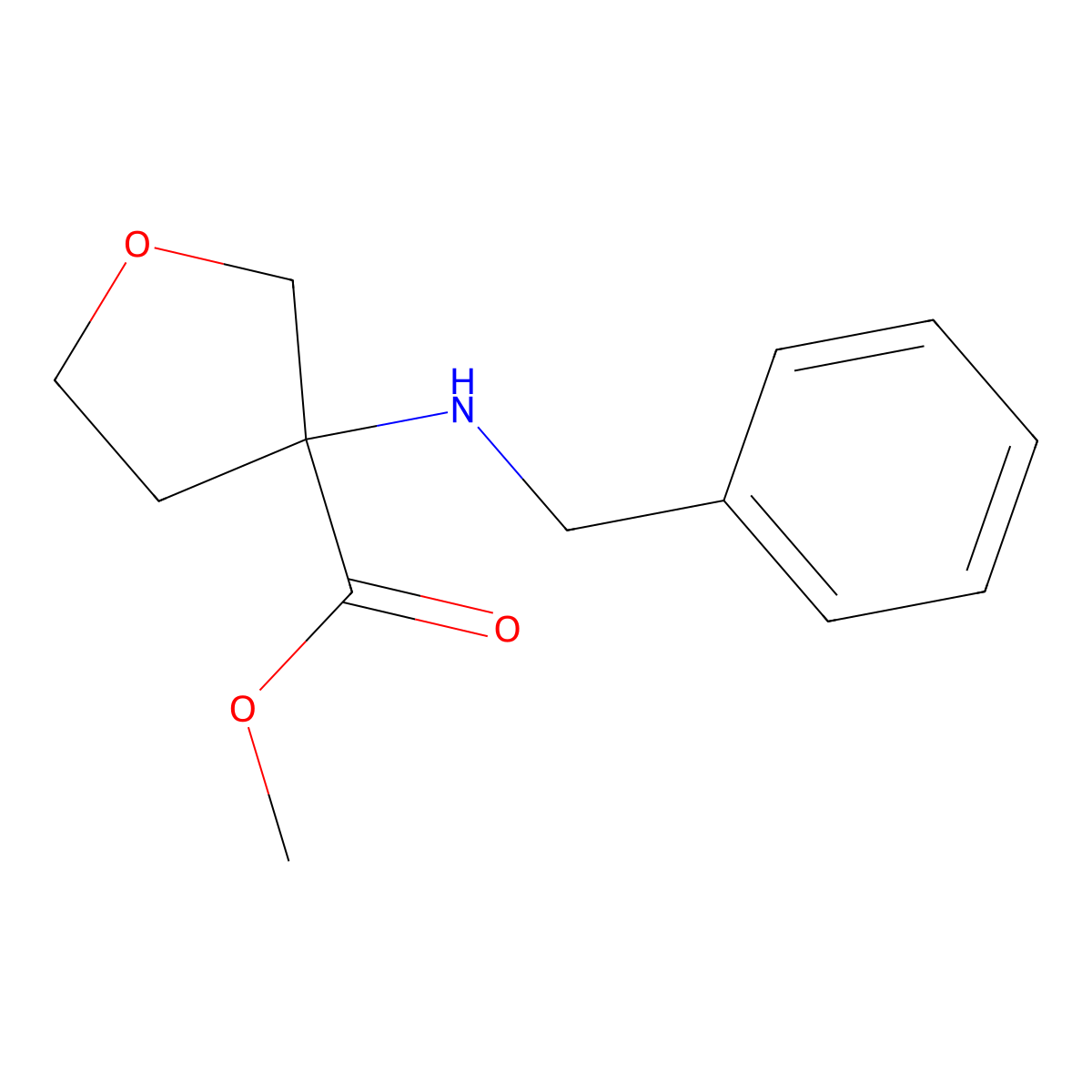 Methyl 3-(benzylamino)oxolane-3-carboxylate molecular structure, CAS 1273874-03-5