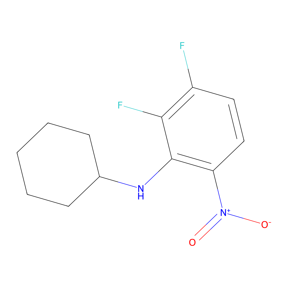 N-Cyclohexyl-2,3-difluoro-6-nitroaniline molecular structure, CAS 1273880-11-7