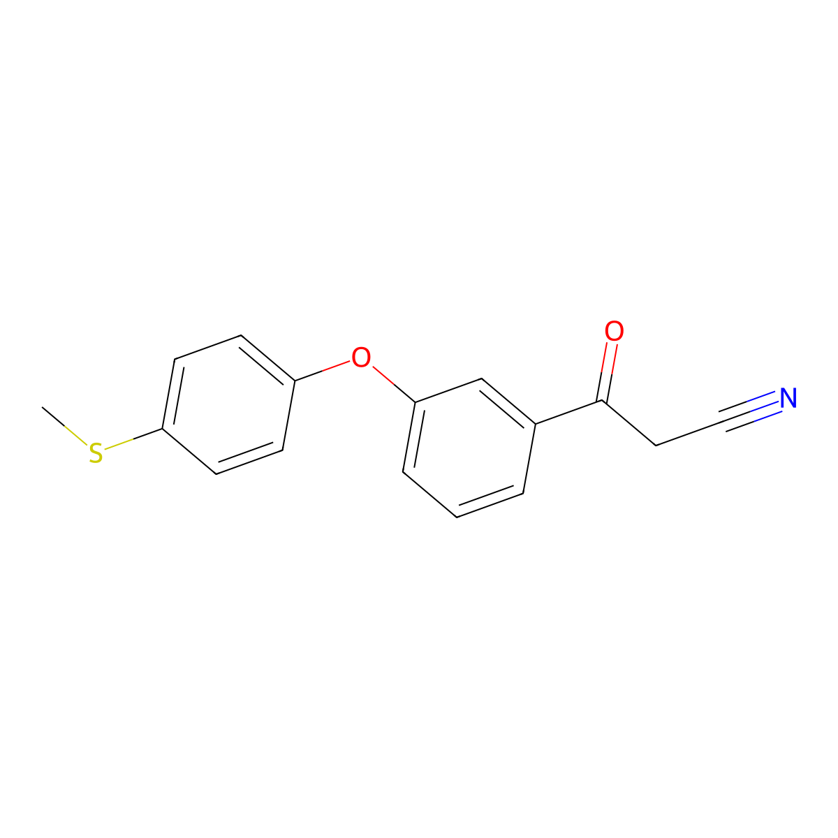 3-{3-[4-(Methylsulfanyl)phenoxy]phenyl}-3-oxopropanenitrile molecular structure, CAS 127389-25-7