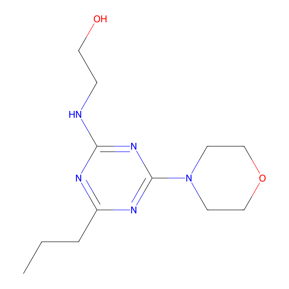 2-(4-Morpholino-6-propyl-1,3,5-triazin-2-yl)aminoethanol molecular structure, CAS 127390-77-6