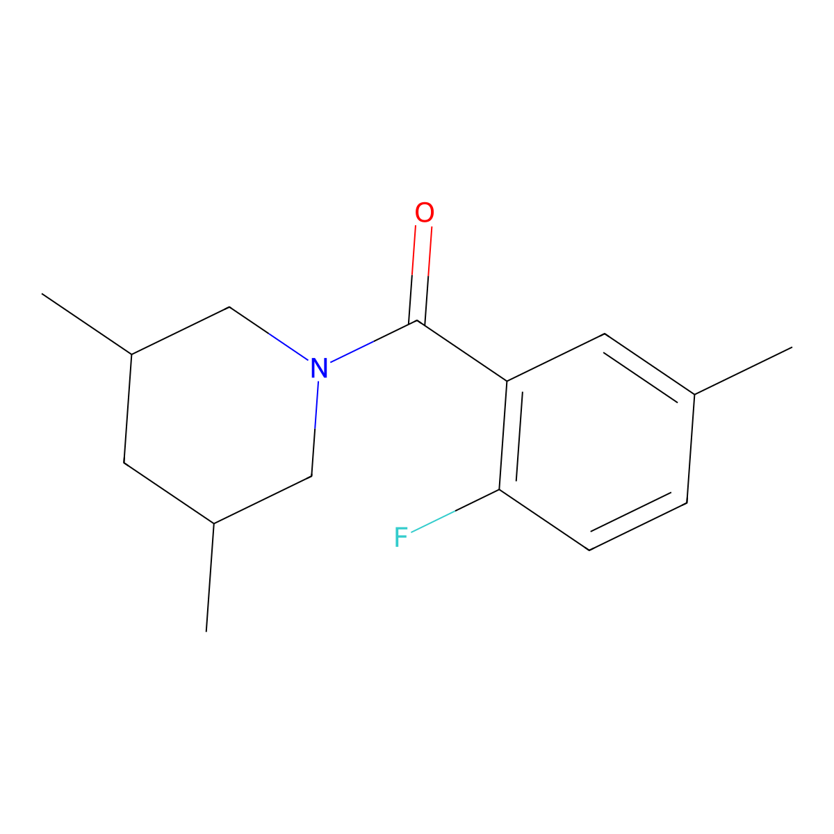 (3,5-Dimethyl-1-piperidinyl)(2-fluoro-5-methylphenyl)methanone molecular structure, CAS 1273901-03-3