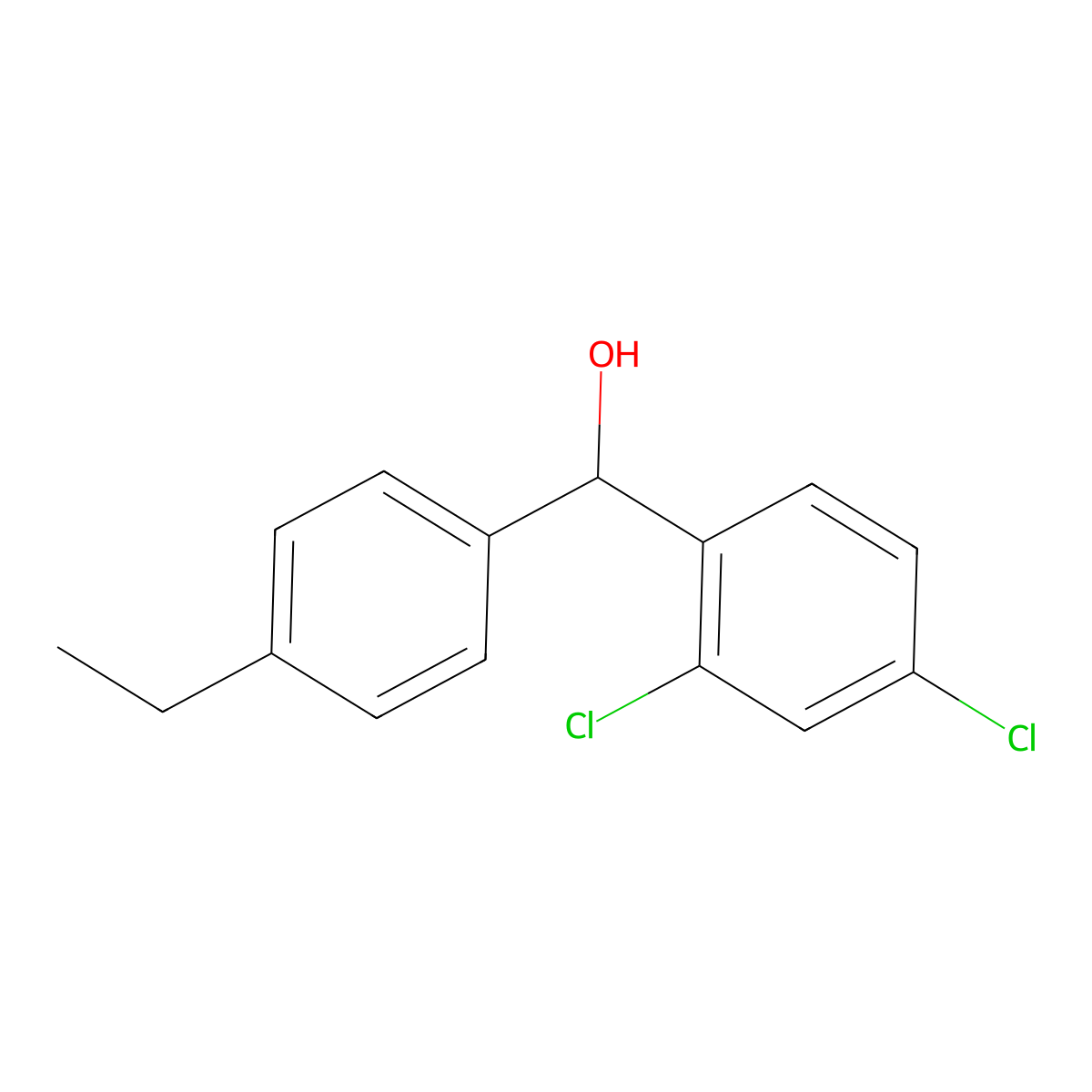 (2,4-Dichlorophenyl)(4-ethylphenyl)methanol molecular structure, CAS 1273924-71-2