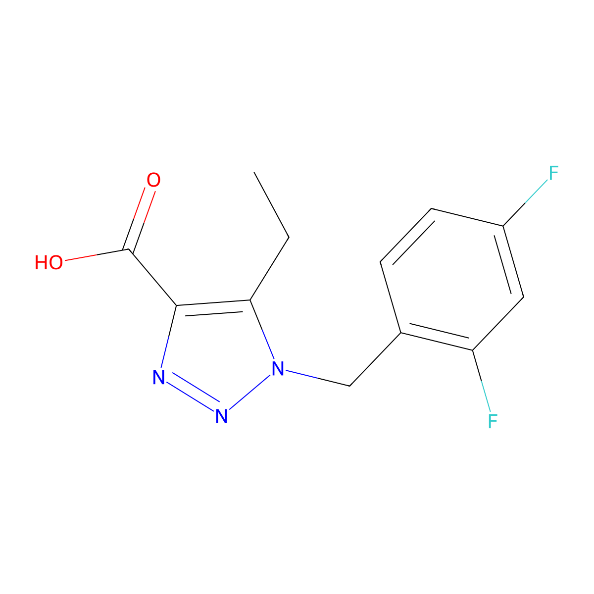 1-(2,4-difluorobenzyl)-5-ethyl-1H-1,2,3-triazole-4-carboxylic acid molecular structure, CAS 1273926-41-2