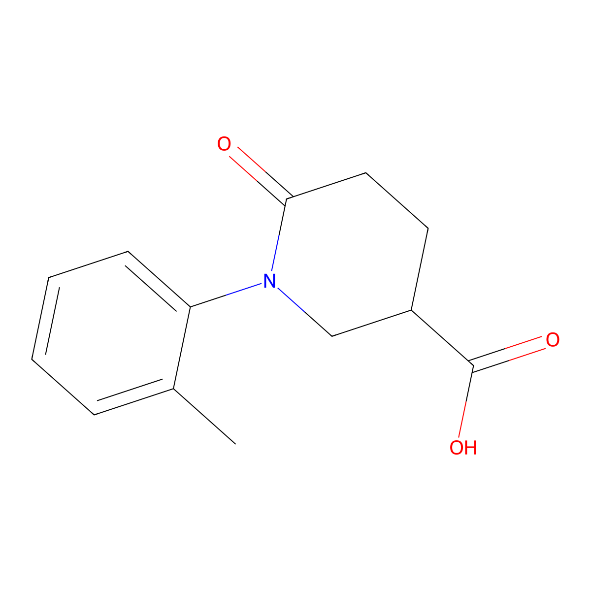1-(2-Methylphenyl)-6-oxopiperidine-3-carboxylic acid molecular structure, CAS 1273930-85-0