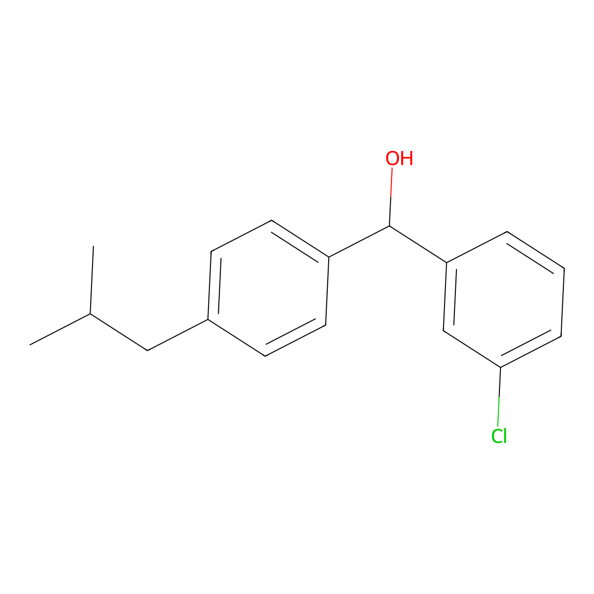 3-Chloro-alpha-[4-(2-methylpropyl)phenyl]benZenemethanol molecular structure, CAS 1273934-92-1