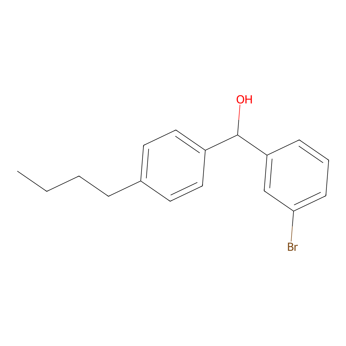 (3-Bromophenyl)(4-butylphenyl)methanol molecular structure, CAS 1273935-00-4