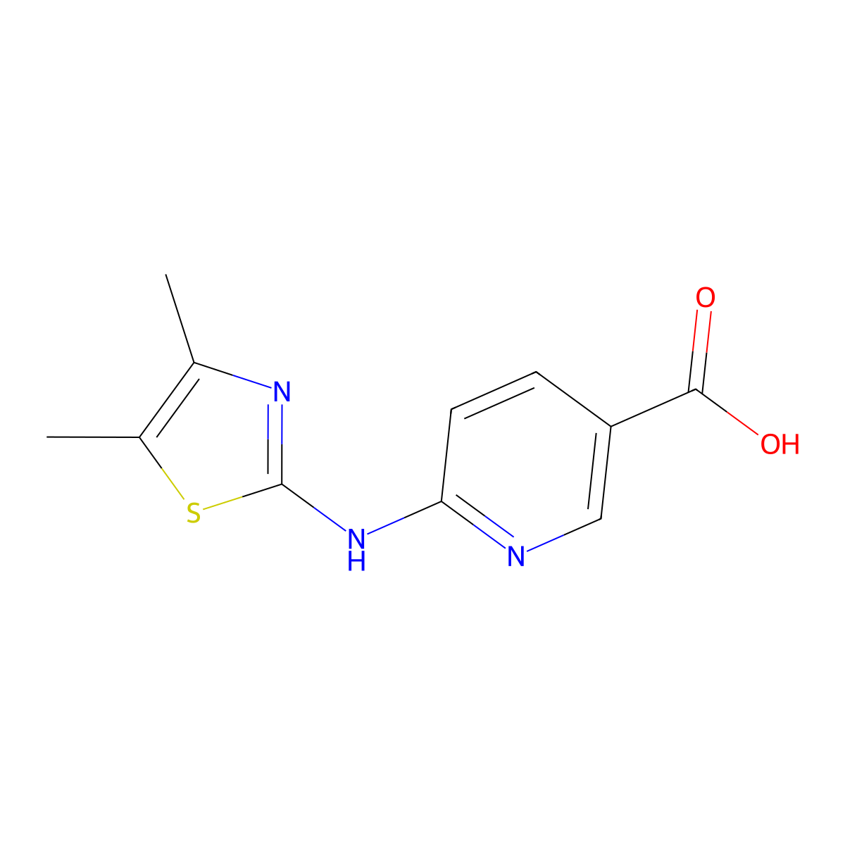6-((4,5-Dimethylthiazol-2-yl)amino)nicotinic acid molecular structure, CAS 1273946-12-5