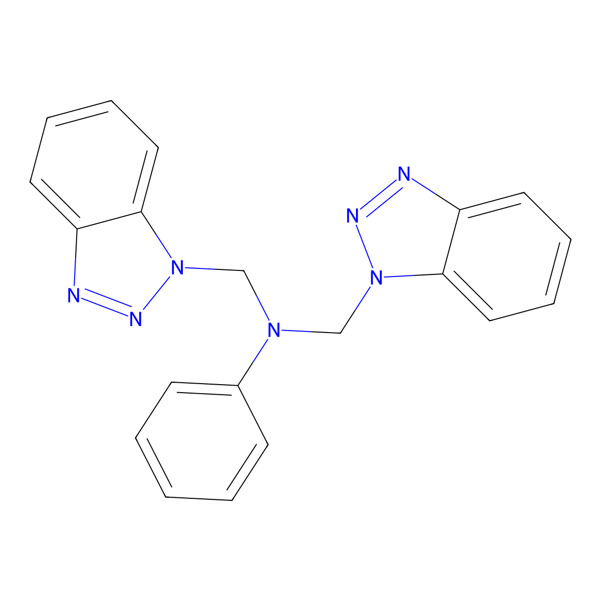 N,N-Bis(1H-1,2,3-benzotriazol-1-ylmethyl)aniline molecular structure, CAS 127395-14-6