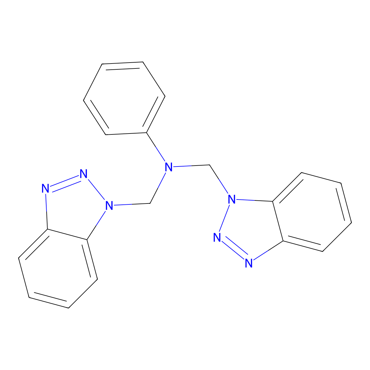 N,N-Bis(1H-1,2,3-benzotriazol-1-ylmethyl)aniline molecular structure, CAS 127395-14-6